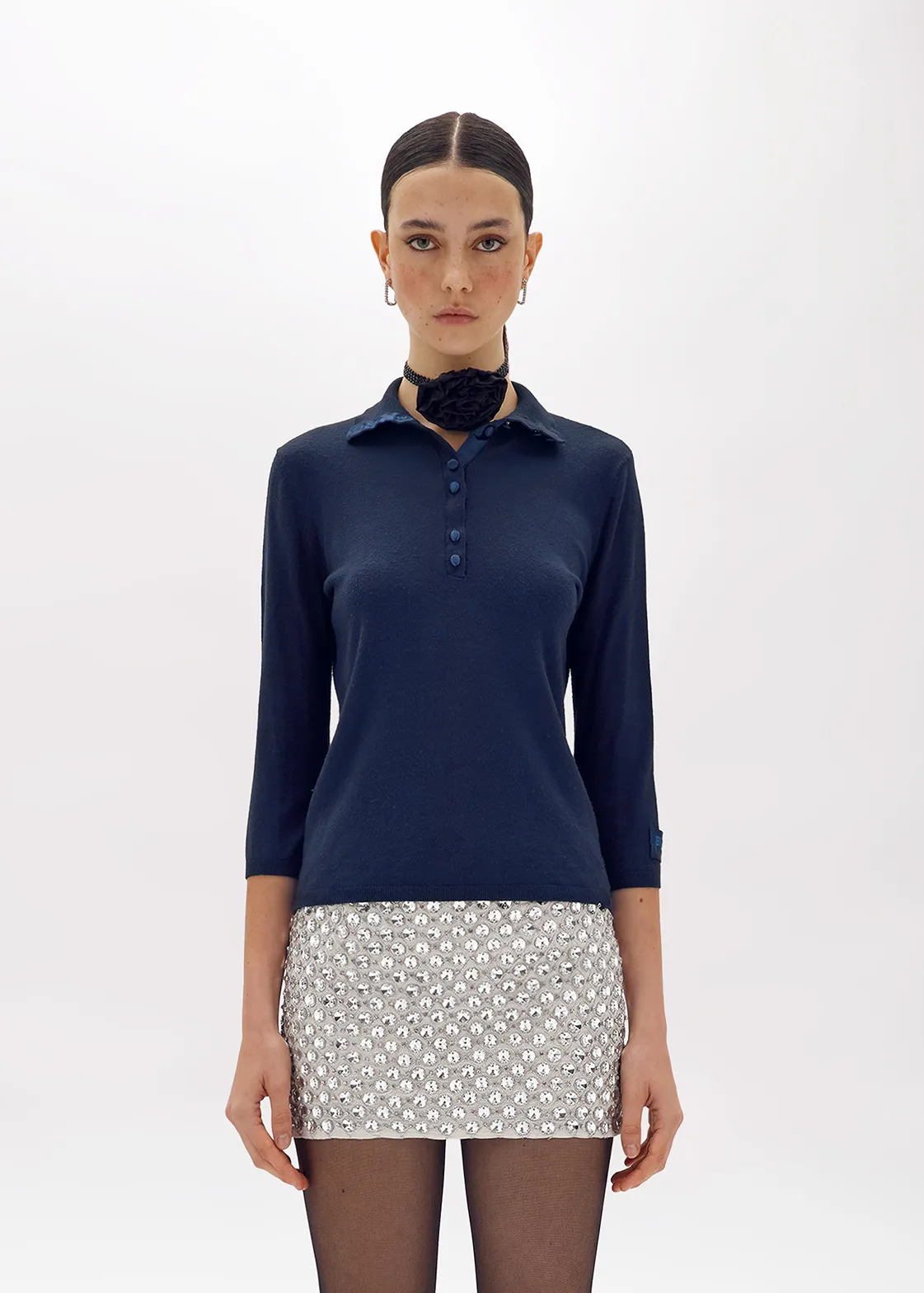 MOCK NECK SWEATER IN VISCOSE BLEND