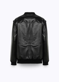 OVERSIZED LEATHER BOMBER JACKET