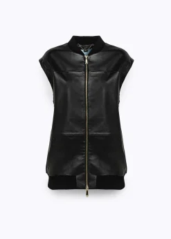 OVERSIZED LEATHER BOMBER JACKET