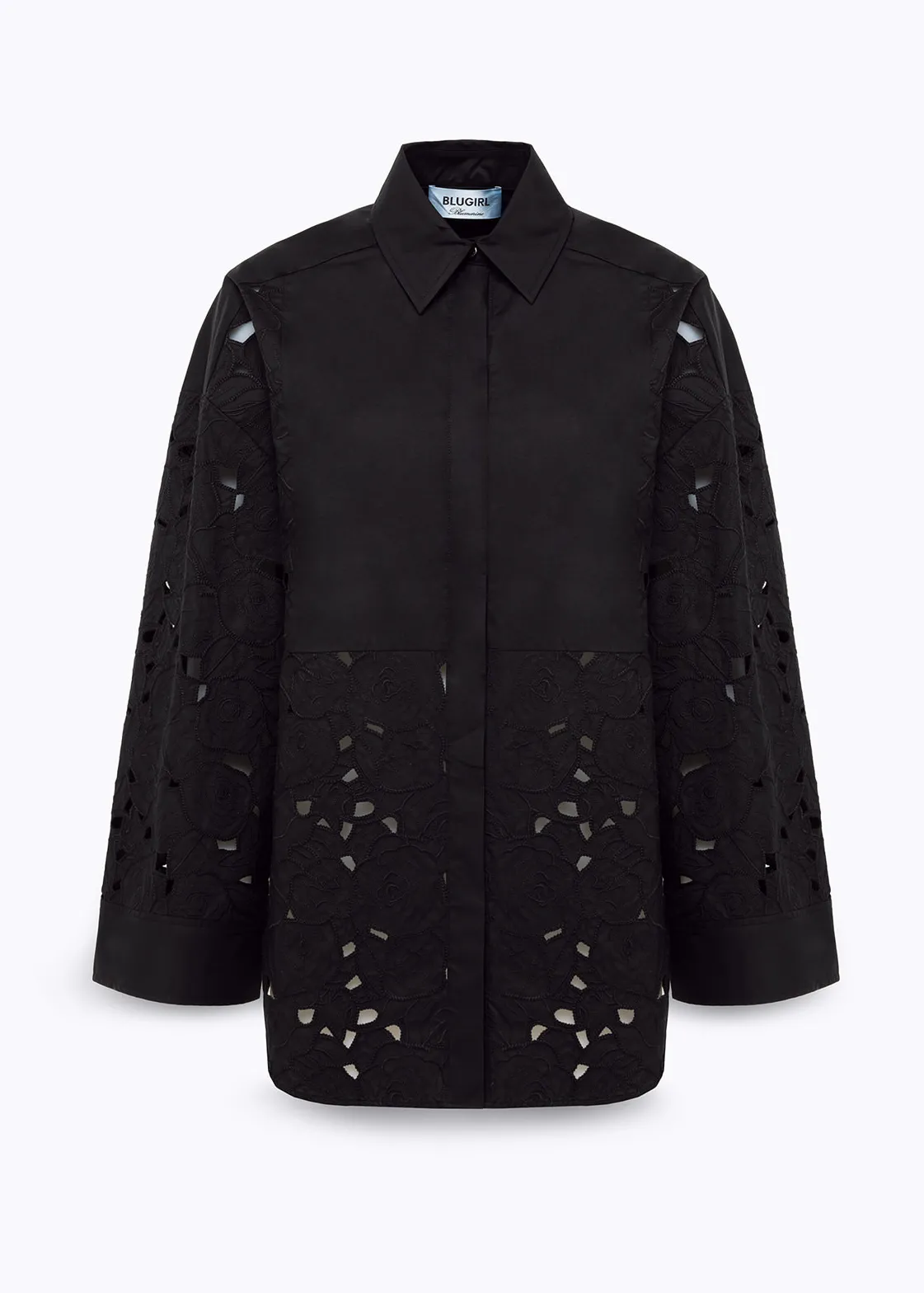 OVERSIZED SHIRT IN EMBROIDERED COTTON CANVAS