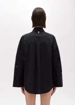 OVERSIZED SHIRT IN EMBROIDERED COTTON CANVAS