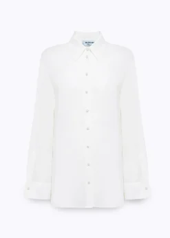 OVERSIZED SHIRT IN RUFFLED SILK