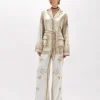 PALAZZO PANTS IN DENIM EFFECT SATIN