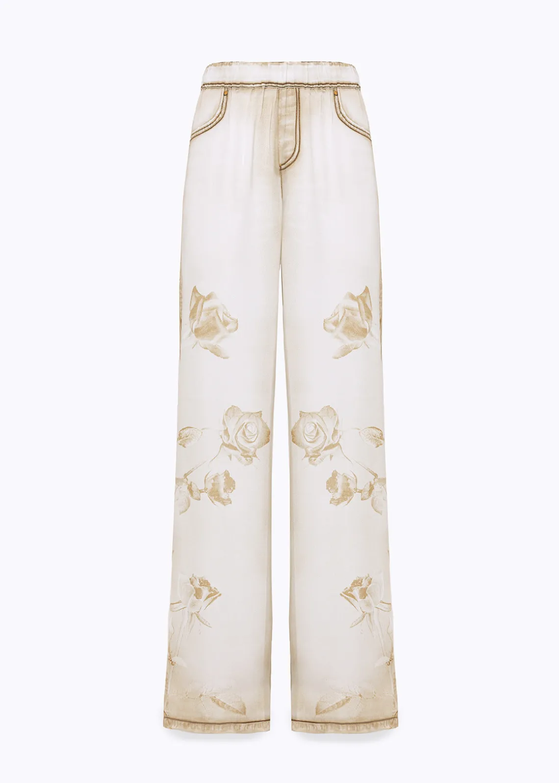 PALAZZO PANTS IN DENIM EFFECT SATIN
