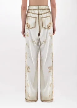 PALAZZO PANTS IN DENIM EFFECT SATIN