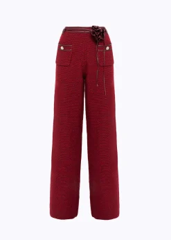 PANTS IN BOUCLÉ YARN WITH BELT