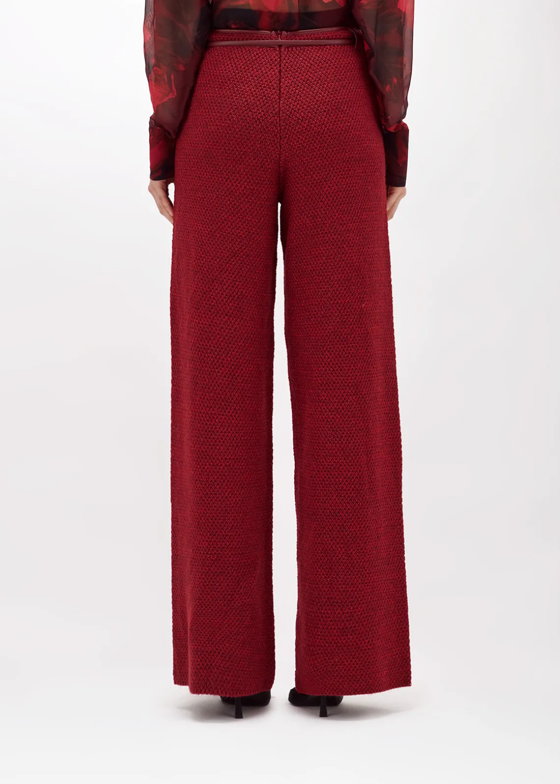 PANTS IN BOUCLÉ YARN WITH BELT