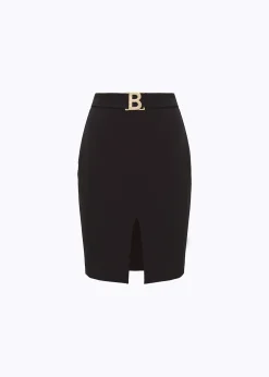 PENCIL SKIRT IN STRETCH CRÊPE