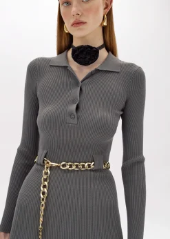 POLO MIDI DRESS WITH BELT