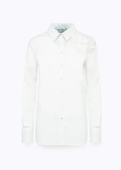 POPLIN SHIRT WITH ROSE INLAID DESIGN