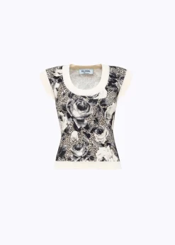 PRINTED KNIT TOP