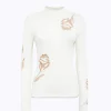 REGULAR SWEATER WITH TULLE ROSES
