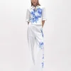 ROSE PRINT POPLIN PANTS
