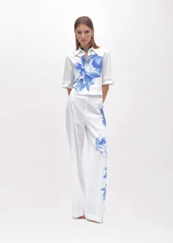 ROSE PRINT POPLIN PANTS