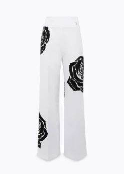 ROSE PRINT POPLIN PANTS