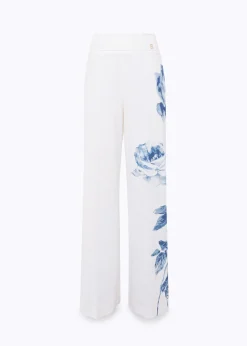 ROSE PRINT POPLIN PANTS