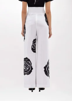 ROSE PRINT POPLIN PANTS