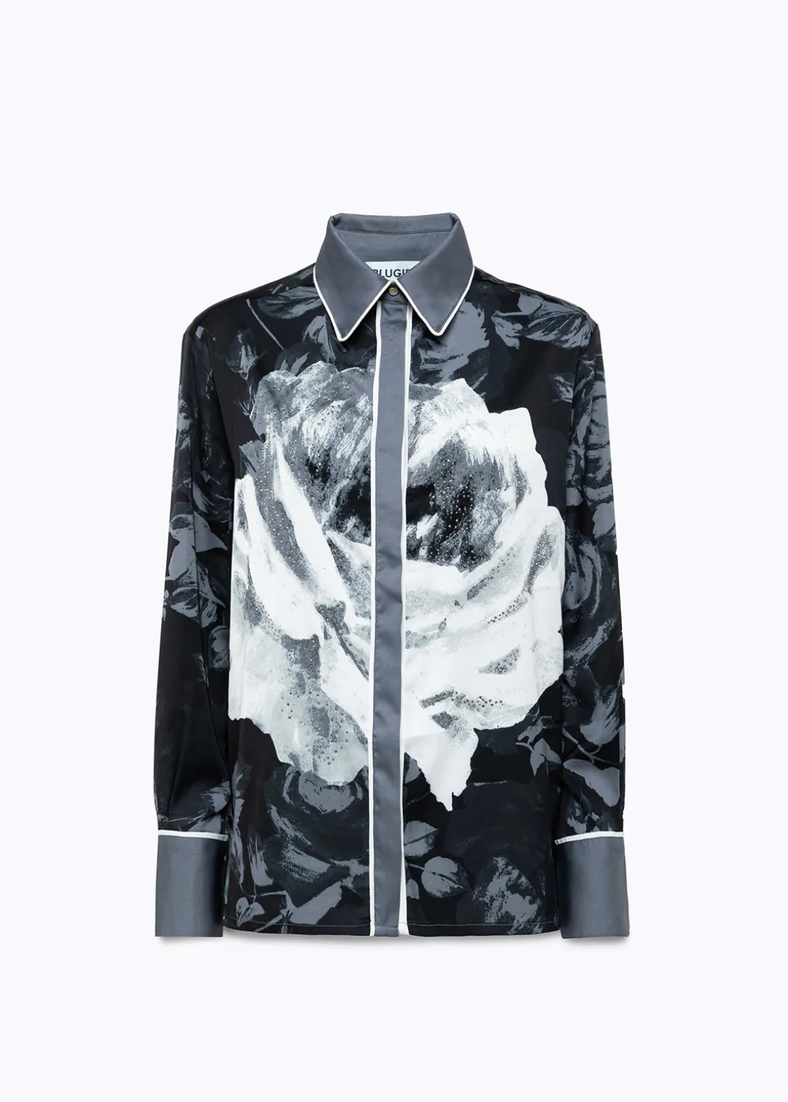 ROSE PRINT SATIN SHIRT