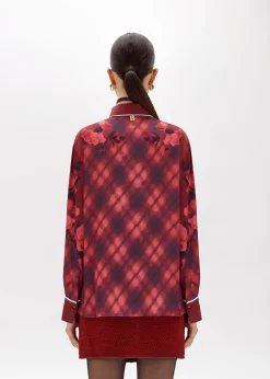 ROSE PRINT SATIN SHIRT