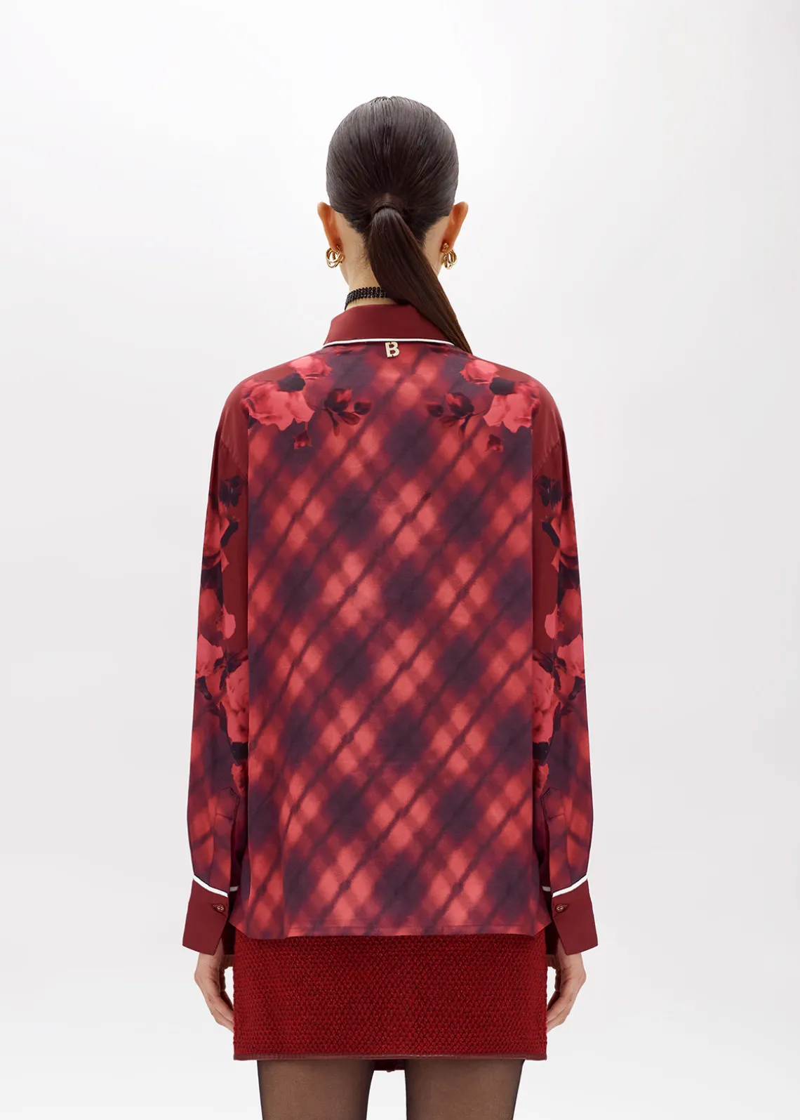 ROSE PRINT SATIN SHIRT