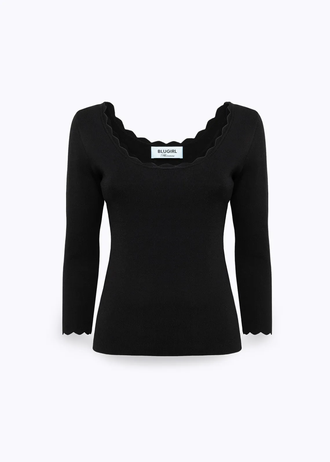 SCALLOPED VISCOSE SWEATER