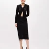 SHEATH SKIRT WITH EMBROIDERY ROSE DESIGN