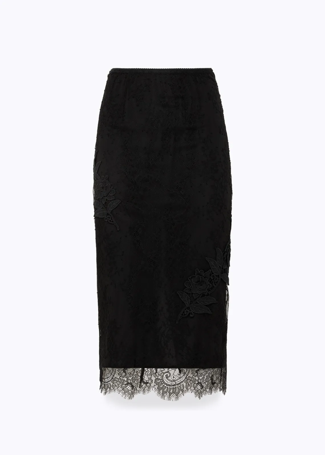 SHEATH SKIRT WITH EMBROIDERY ROSE DESIGN