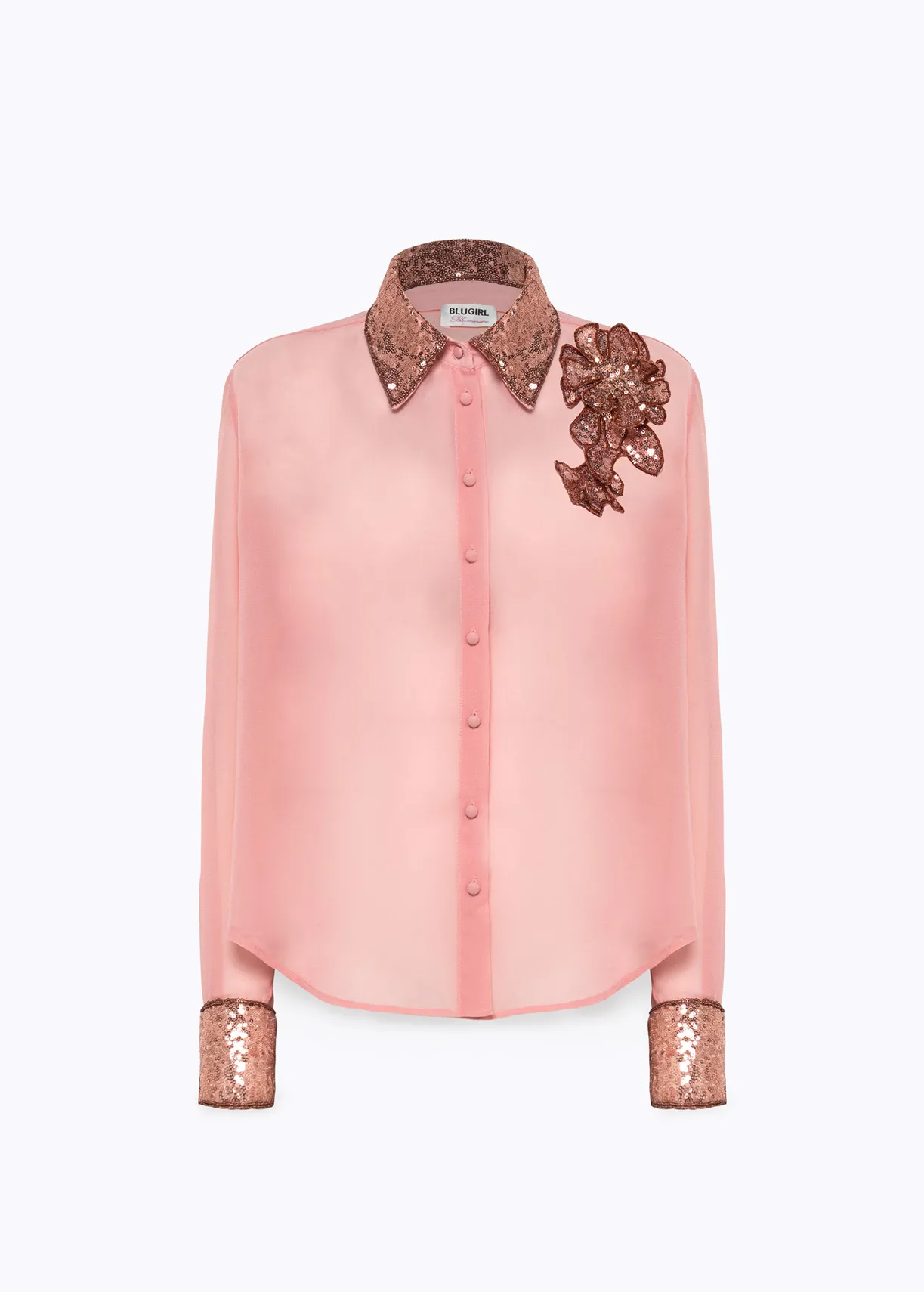Shirt in embroidered georgette