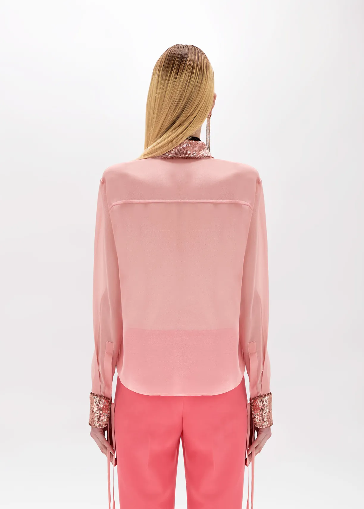 Shirt in embroidered georgette