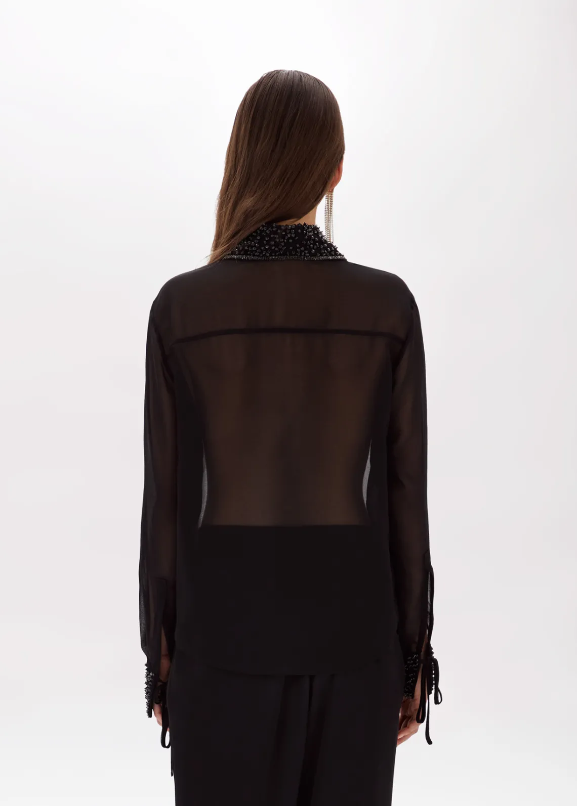 Shirt in embroidered georgette