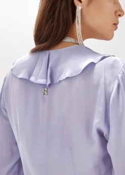 Silk crêpe de Chine blouse with ruffles