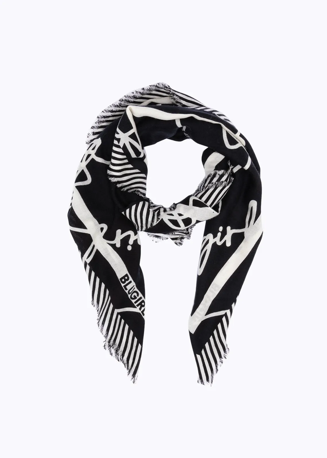 SILK FOULARD SCARF WITH LOGO PRINT
