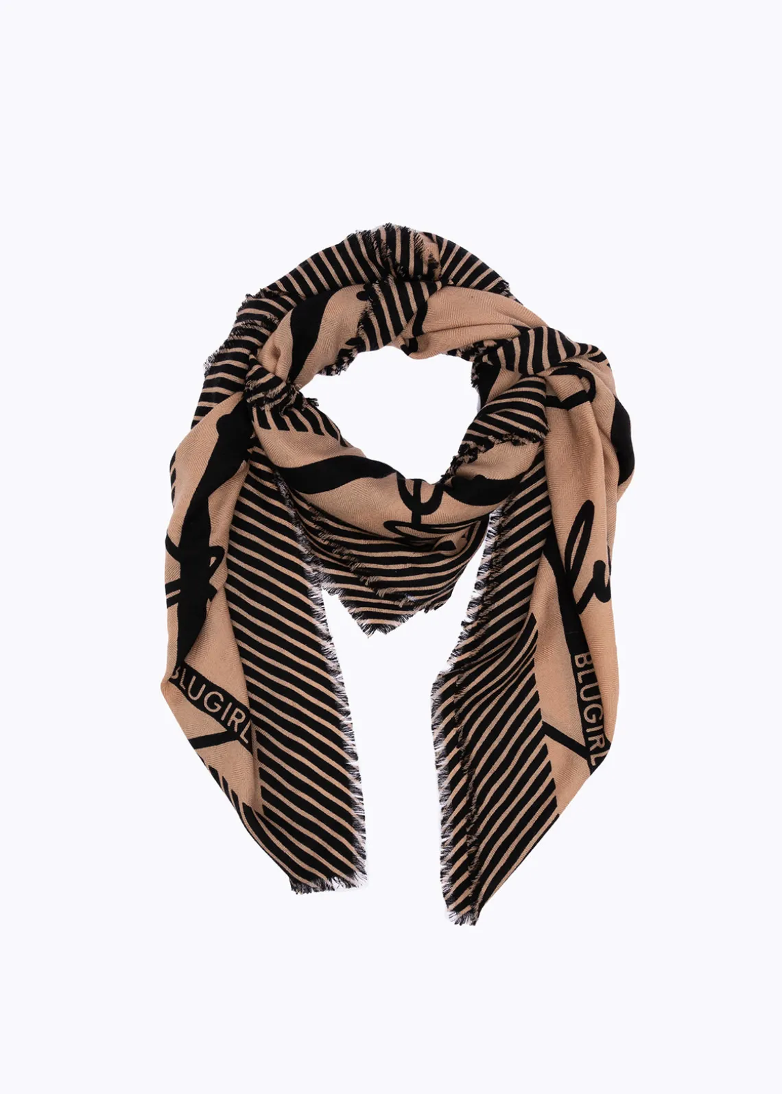 SILK FOULARD SCARF WITH LOGO PRINT
