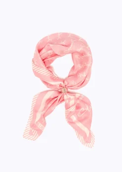 SILK FOULARD SCARF WITH LOGO