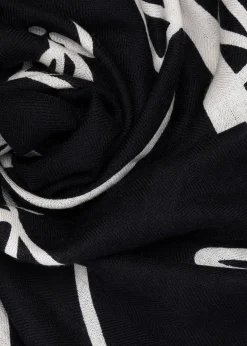 SILK FOULARD SCARF WITH LOGO PRINT