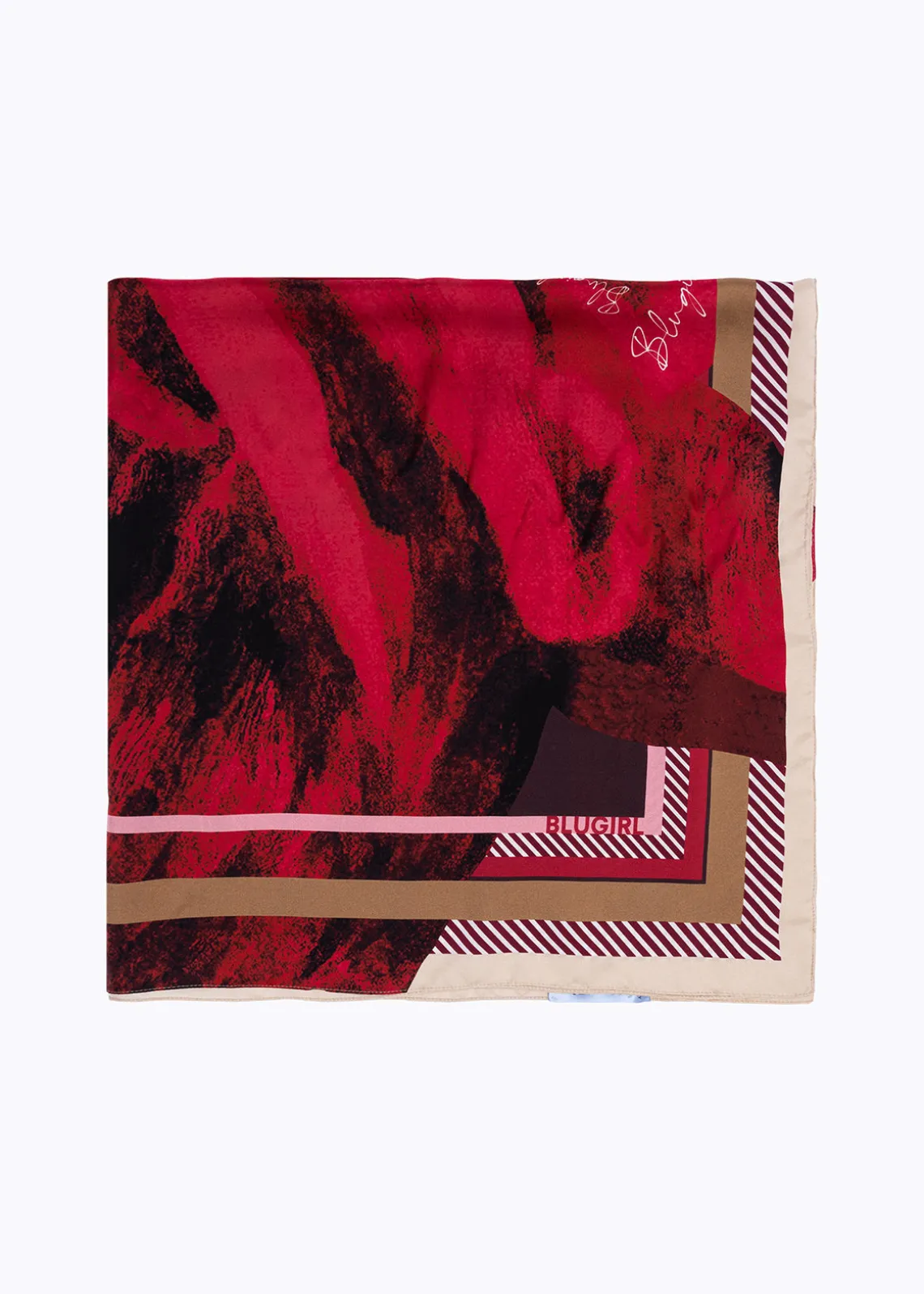 SILK FOULARD SCARF WITH MAXI ROSE