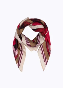 SILK FOULARD SCARF WITH MAXI ROSE