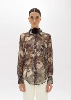 SILK SHIRT WITH ROSE PRINT