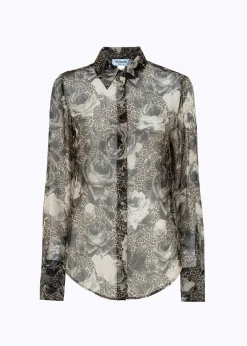 SILK-BLEND RUFFLE SHIRT