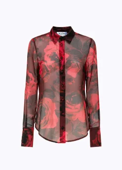 SILK-BLEND RUFFLE SHIRT