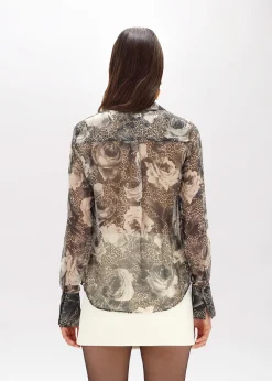 SILK-BLEND RUFFLE SHIRT
