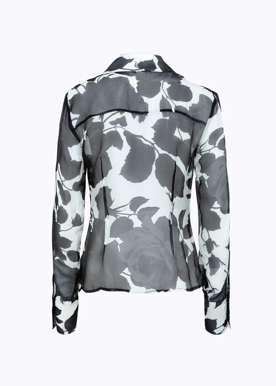 SILK-BLEND RUFFLE SHIRT WITH ROSES