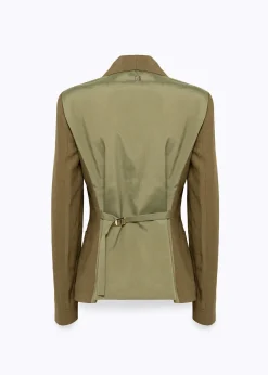 SLIM FIT BLAZER JACKET IN LINEN BLEND