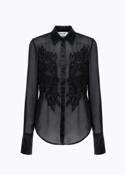 SLIM GEORGETTE SHIRT WITH EMBROIDERY