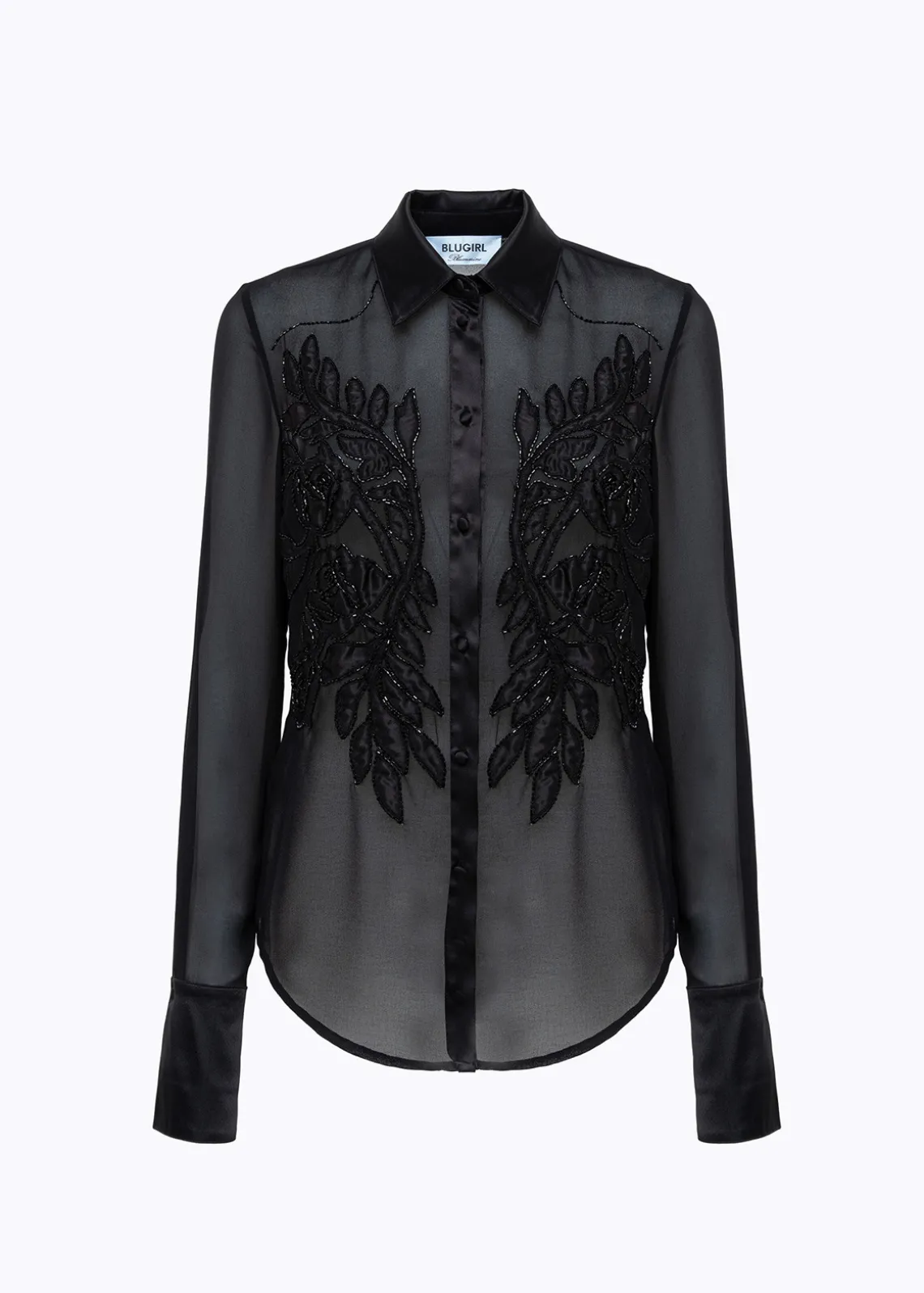SLIM GEORGETTE SHIRT WITH EMBROIDERY