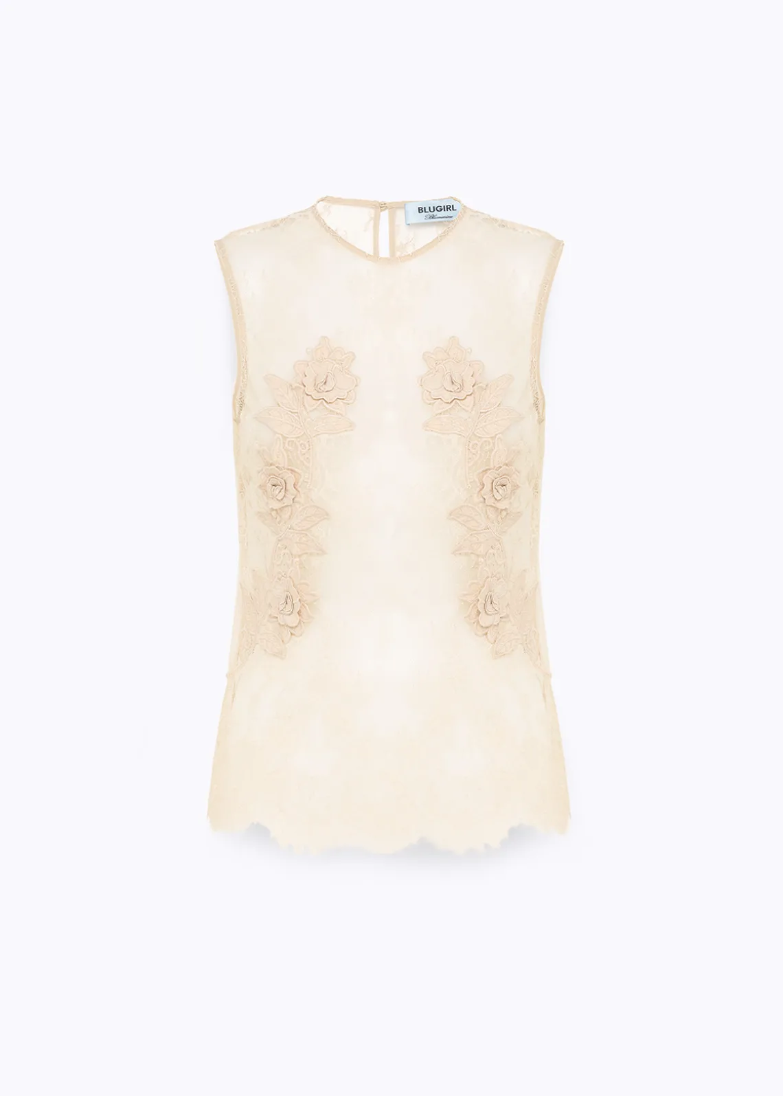 SLIM LACE TOP WITH EMBROIDERY