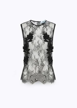 SLIM LACE TOP WITH EMBROIDERY