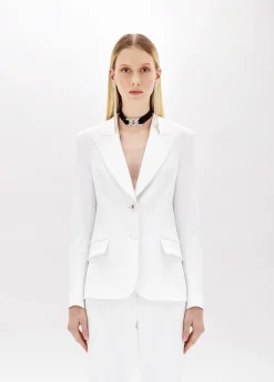 Stretch crêpe blazer jacket