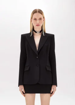Stretch crêpe blazer jacket