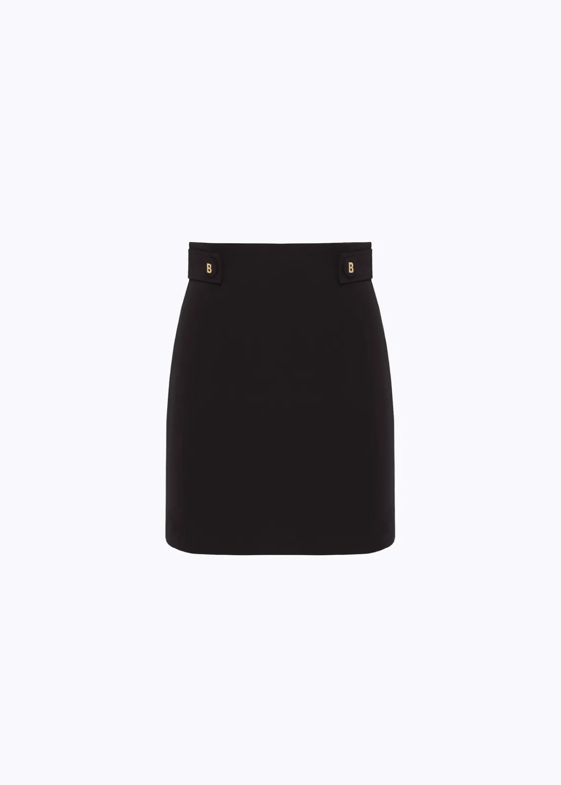 Stretch crêpe mini skirt with belts